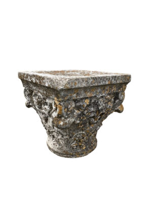 19th Century Carved Marble Column Capital from Lourmarin, France