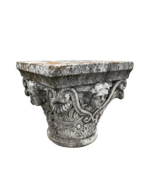19th Century Carved Marble Column Capital from Lourmarin, France