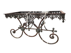 Large 19th Century French Iron and Marble Butcher Shop or "Pastry Table"