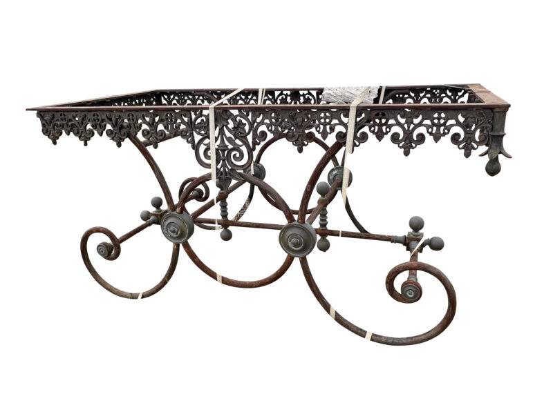 Large 19th Century French Iron and Marble Butcher Shop or "Pastry Table"