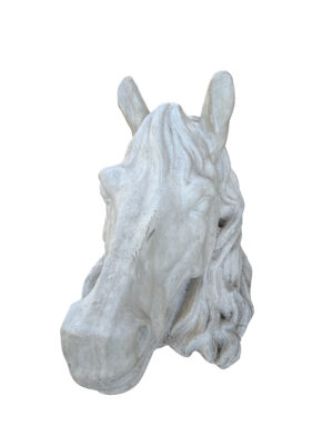 Large French Terra Cotta Horse Head Sculpture, 1960s