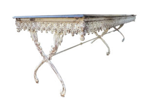 A Rare Large Scale Painted Cast Iron Hotel Table from Aix-En-Provence, C. 1900