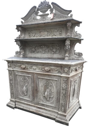 Antique Whitewashed Buffet St. Hubert, Circa 1890