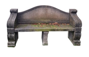 Classic Carved Limestone Park Bench from Northern Italy